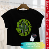 เสื้อครอปวัยรุ่น - เสื้อเอวลอย พิมพ์ลาย Cactus in Wish you were here