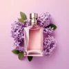 Bottle of perfume with flowers