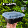 HS A029 กล่องอาหาร 650ml สีดำ 25ชุด