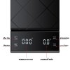 เครื่องชั่งกาแฟ Digital Coffee Scale 3kg/0.1g ตาชั่งดิจิตอล หน้าจอ LED ปุ่มสัมผัส พร้อมแผ่นซิลิโคน กันลื่น ใส่ถ่าน AAA