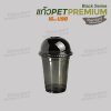 แก้วเนื้อ PET 16oz U98 -Premium (สีดำ) + ฝาโดม
