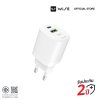 WISE อะแดปเตอร์ 33W หัวชาร์จ 2 พอร์ต สีขาว USB-A USB-C ชาร์จเร็ว