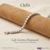 สร้อยข้อมือเพชร Tennis Bracelet เพชร Lab Grown (CVD) น้ำ 100 VVS ปรับขนาดได้ Silver | 