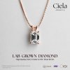 จี้เพชร Emerald Cut Bail ดีไซน์ เปลี่ยนสร้อยได้