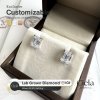 ต่างหูเพชร Emerald Cut Classic Stud Earrings