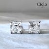ต่างหูเพชร Asscher Cut Classic Stud Earrings