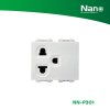 NANO เต้ารับเดี่ยว มีกราวน์ 16A 250V ขนาด 2 ช่อง Classic series สีขาว (1 ชิ้น/กล่อง, 10 ชิ้น/กล่อง) รุ่น NN-P301