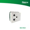 NANO เต้ารับเดี่ยว มีกราวน์ 16A 250V ขนาด 2 ช่อง Classic series สีขาว (1 ชิ้น/กล่อง, 10 ชิ้น/กล่อง) รุ่น NN-P301