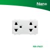 NANO เต้ารับคู่มีกราวน์ 16A 250V ขนาด 3 ช่อง Classic series สีขาว (1 ชิ้น/กล่อง, 10 ชิ้น/กล่อง) รุ่น NN-P601