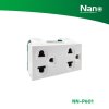 NANO เต้ารับคู่มีกราวน์ 16A 250V ขนาด 3 ช่อง Classic series สีขาว (1 ชิ้น/กล่อง, 10 ชิ้น/กล่อง) รุ่น NN-P601