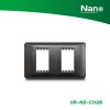NANO แผงหน้ากากขอบมน ขนาด 2 ช่อง Nordic series สีดำ (1 ชิ้น/กล่อง) รุ่น UR-ND-C02B