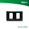 NANO แผงหน้ากากขอบมน ขนาด 2 ช่อง Nordic series สีดำด้าน (1 ชิ้น/กล่อง) รุ่น UR-ND-C02MB