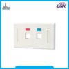 FACE PLATE 2 PORT With Icon & Lable ID (White) หน้ากากอย่างดีมีป้ายชื่อ สีขาว