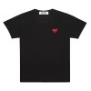 CDG PLAY Basic Red Heart T-shirt Black