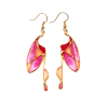 Art Deco " Clear resin insect wing shaped earrings "