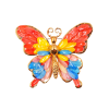 Clear-coated aster petel flower butterfly brooch.
