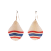 Clear-Coated Dendrobium Orchid Petal Earrings with a Thai flag design.