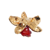 Cattleya Orchid Brooch Clear-Coated with Gold-Plated Edges