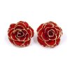 Gold-Edged Rose Earrings