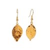 Gold Plated Rose Leaf Earrings
