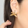 Gold-Plated Trichoglottis dawsoniana orchid Earrings