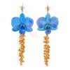Dendrobium Orchid Earrings with Gold-Plated Peppercorn