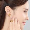 Gold-Plated Trichoglottis cirrhifera orchid Earrings