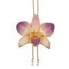 Clear-Coated & Gold-Edged Dreadrobium Orchid Adjustable Necklace