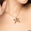 Gold-Plated Trichoglottis dawsoniana orchid Pendant