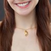 Gold Plated Rose Leaf Pendant