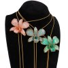 Clear-Coated & Gold-Edged Cymbidium Orchid Adjustable Necklace