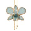 Clear-Coated & Gold-Edged Cymbidium Orchid Adjustable Necklace