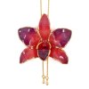 Clear-Coated & Gold-Edged Cymbidium Orchid Adjustable Necklace
