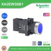 Schneider Electric สวิตซ์ปุ่มกดมีไฟล็อทแลมป์ แบบ LED 22มม. แบบพลาสติก | XA2AW36B1