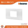 BTicino หน้ากากฝาครอบ ขนาด 1.5 ช่อง แบมบู สีขาว Cover Plate 1.5 Module White รุ่น Bamboo | AE2222TBN