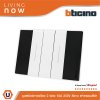 BTicino ชุดสวิตช์ทางเดียว 2 ช่อง สีขาว ฝาครอบสีดำ 1 WAY Switch 2 Gang White, cover plate Black | Living Now