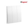 Legrand สวิตช์ทางเดียว 3 ช่อง สีขาว มีไฟ LED 3G 1Way 16AX Illuminated Switch | Mallia Senses | 281014MW