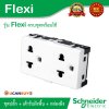 Schneider ชุดเต้ารับฝังพื้น+ปลั๊กคู่มีกราวด์ อลูมิเนียมพร้อมกล่องฝังและปลั๊กคู่มีกราวด์ รุ่น S-Flexi