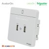 Schneider Electric เต้ารับ USB Charger สีขาว 2 x 2.1A USB Charger, E8332USB_WE รุ่น AvatarOn E