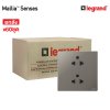 ยกลัง | Legrand ชุดเต้ารับคู่ 3 ขา มีม่านนิรภัย สีเทาดำ รุ่นมาเรียเซนต์ | Mallia Senses | 281104DS