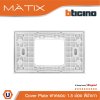 BTicino หน้ากากฝาครอบ ขนาด 1.5 ช่อง มาติกซ์ สีเทาดำ Cover Plate 1.5Module | Matix | AG5522N