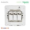 Schneider Electric ชุดสวิตซ์ทางเดียว 3 ตัว สีดำ รุ่น AvatarOn E, 16AX, 250V, 3 Gang 1 Way Switch, Black