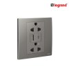 แพ็ค10 | Legrand ชุดเต้ารับคู่ + เต้ารับUSB + เต้ารับ Type C สีเทาดำ รุ่นมาเรียเซนต์ | Mallia Senses | 281204DS