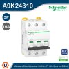 Schneider Electric Miniature Circuit-Breaker, Acti9 iK60N, 3P, 10 A, C Curve, 6000 A (IEC 60898-1) I A9K24310