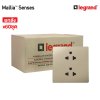 ยกลัง | Legrand ชุดเต้ารับคู่ 3 ขา มีม่านนิรภัย สีแชมเปญ รุ่นมาเรียเซนต์ | Mallia Senses | 281104CH