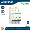 Schneider Electric Miniature Circuit-Breaker, Acti9 iK60N, 3P, 40 A, C Curve, 6000 A (IEC 60898-1) I A9K24340