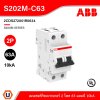 ABB S202M-C63 เมนเซอร์กิตเบรกเกอร์ 63 แอมป์ 2 โพล 10 kA  ป้องกันการใช้กระแสไฟเกินกำหนด
