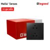 แพ็ค10 | Legrand ชุดเต้ารับคู่ 3 ขา ลายบรัชสีดำ รุ่นมาเรียเซนต์ | Mallia Senses | 281104BB