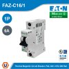 EATON Thermal Magnetic Circuit Breaker FAZ 6A 1 Pole 48 VDC 415 VAC DIN Rail | FAZ-C6/1