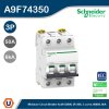 Schneider Electric Miniature circuit-breaker, Acti9 iC60N 6kA@400VAC, 3Pole, 50A | A9F74350